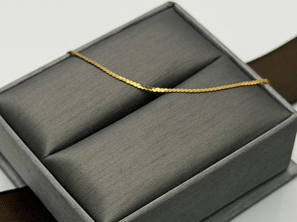 14K Yellow Gold Dainty Chain Bracelet, Minimalist Fine Gold Bracelet 7 Inch