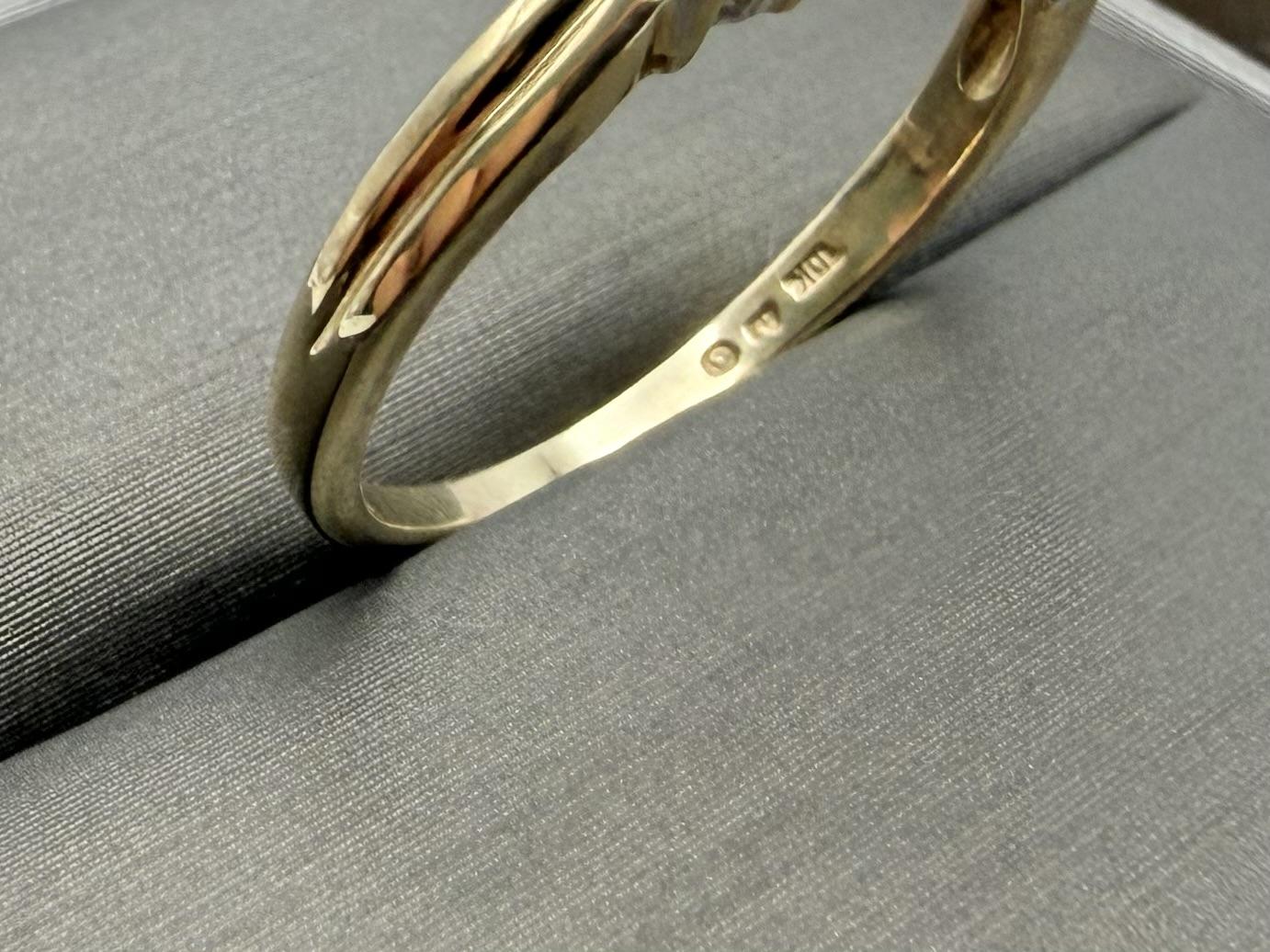 10K Yellow Gold Three Ruby Ring.Vintage Graduated Ruby Statement Ring.