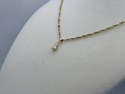 Vintage 14K Yellow Gold Pearl Pendant.Petite Pearl Drop Charm.