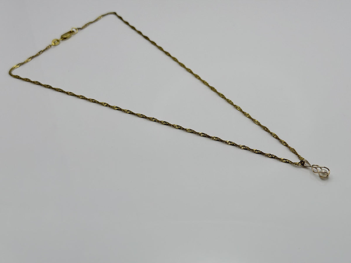 Vintage 14K Yellow Gold Pearl Pendant.Petite Pearl Drop Charm.