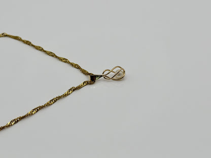 Vintage 14K Yellow Gold Pearl Pendant.Petite Pearl Drop Charm.