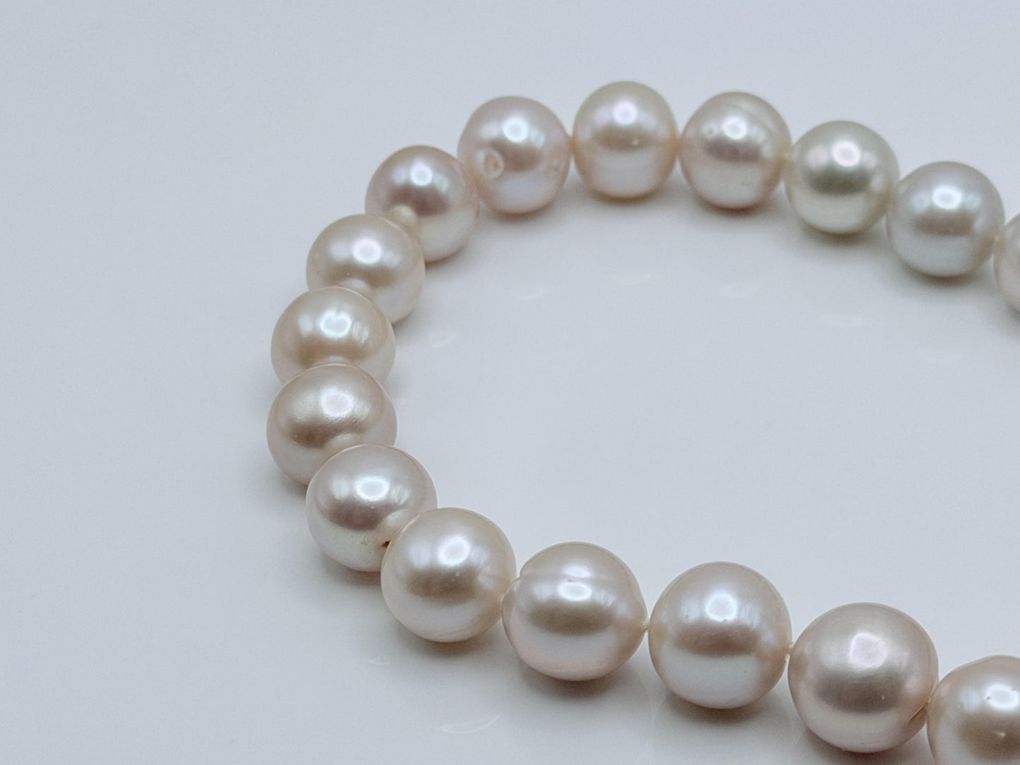 Vintage Cultured Pink Pearl 10-11mm Pearl Necklace with 14k white gold clasp 30"