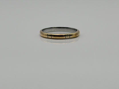 J.R. Woods Two-Tone Gold Wedding Band 18K White Gold 10K Yellow Gold Ring