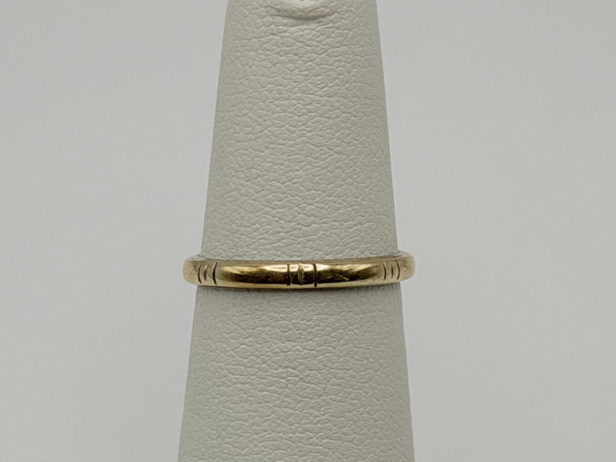 J.R. Woods Two-Tone Gold Wedding Band 18K White Gold 10K Yellow Gold Ring