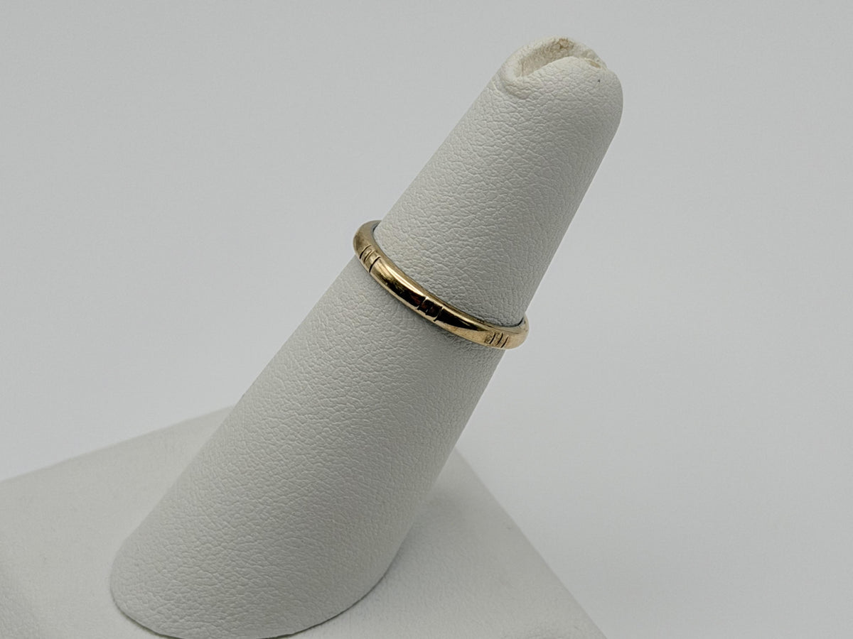 J.R. Woods Two-Tone Gold Wedding Band 18K White Gold 10K Yellow Gold Ring