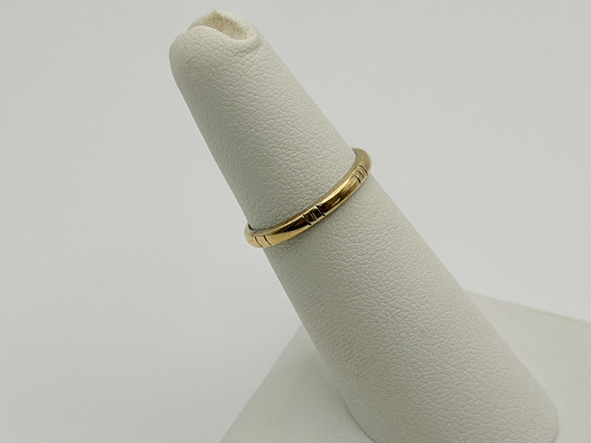 J.R. Woods Two-Tone Gold Wedding Band 18K White Gold 10K Yellow Gold Ring
