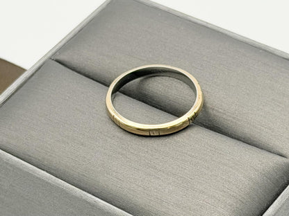 J.R. Woods Two-Tone Gold Wedding Band 18K White Gold 10K Yellow Gold Ring