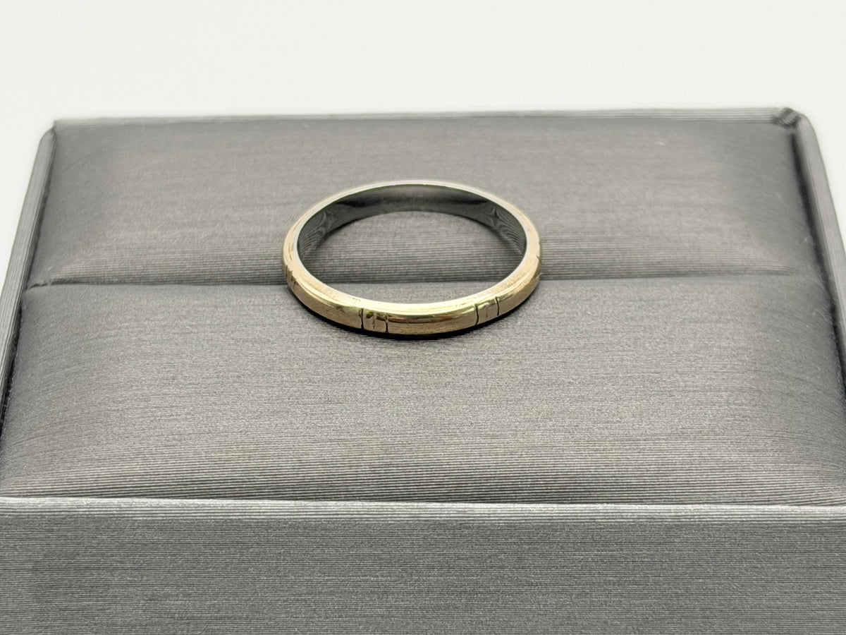 J.R. Woods Two-Tone Gold Wedding Band 18K White Gold 10K Yellow Gold Ring