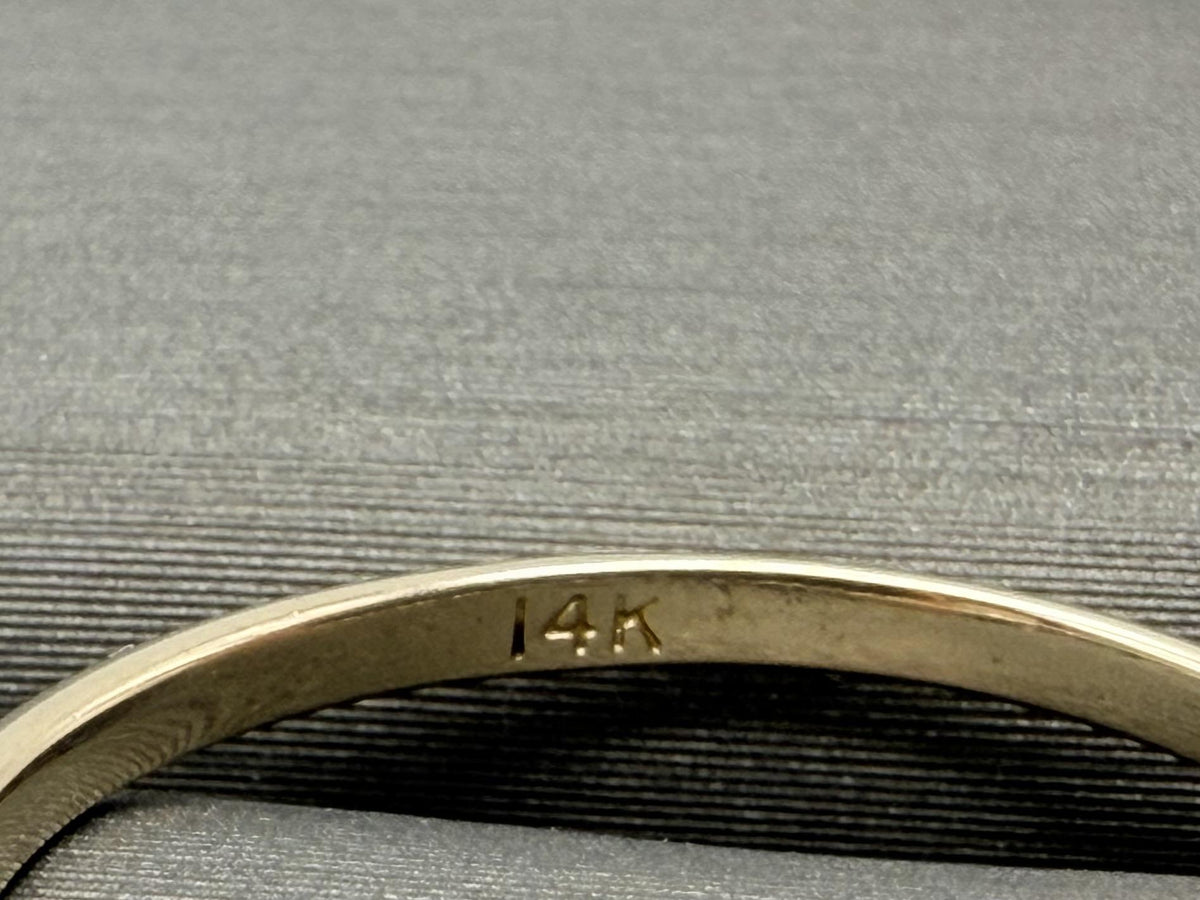 14K Yellow Gold Heart-Shaped Diamond Solitaire Ring. Engagement Ring.