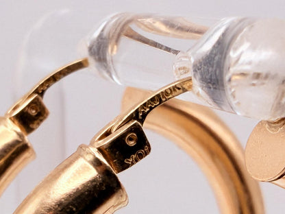 Vintage 10K Solid Yellow Gold Hoop Earrings Large 29mm Classic Hoops