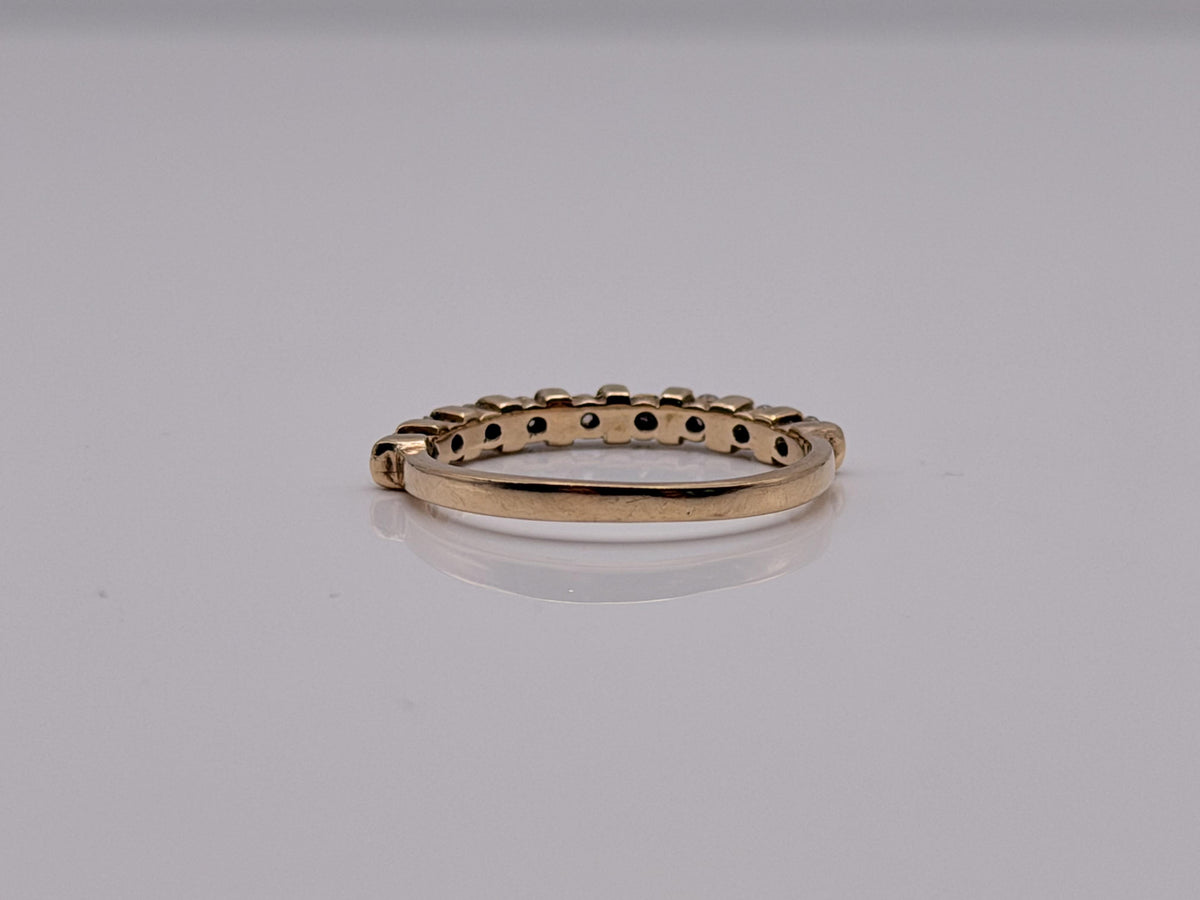 Vintage 14K Yellow Gold Cubic Zirconia Half Eternity Band Ring
