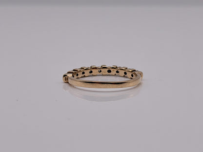 Vintage 14K Yellow Gold Cubic Zirconia Half Eternity Band Ring