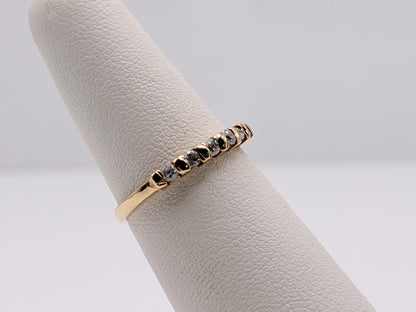 Vintage 14K Yellow Gold Cubic Zirconia Half Eternity Band Ring