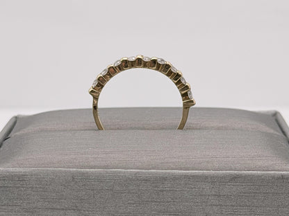 Vintage 14K Yellow Gold Cubic Zirconia Half Eternity Band Ring