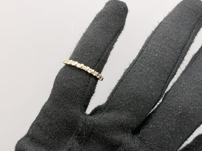Vintage 14K Yellow Gold Cubic Zirconia Half Eternity Band Ring