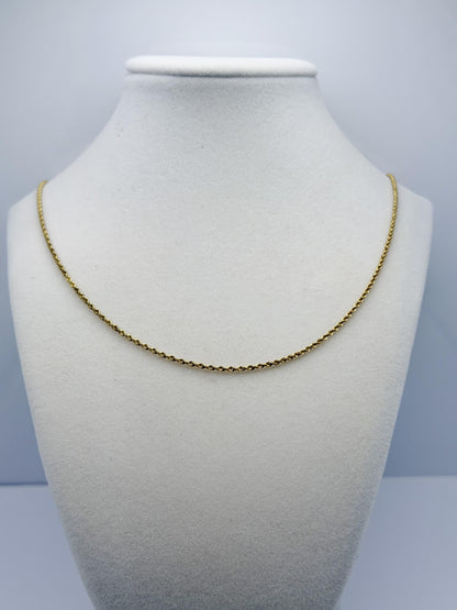 Vintage 10K Yellow Gold Rope Chain Necklace 17.5” 1.6mm Dainty Gold Chain