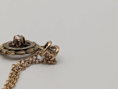 Victorian 10k & 14k Pearl Lavaliere Diamond Necklace. Vintage Victorian