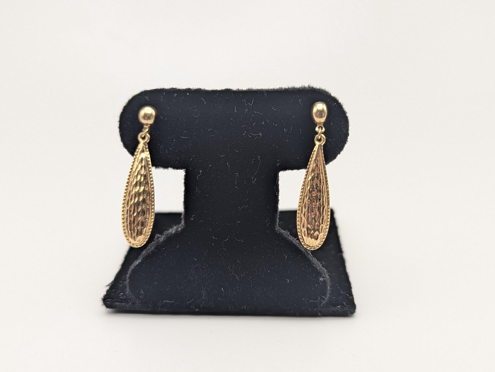 Vintage 14K Solid Yellow Gold Dangle Earrings Drop Earrings Tear-Drop Dangle