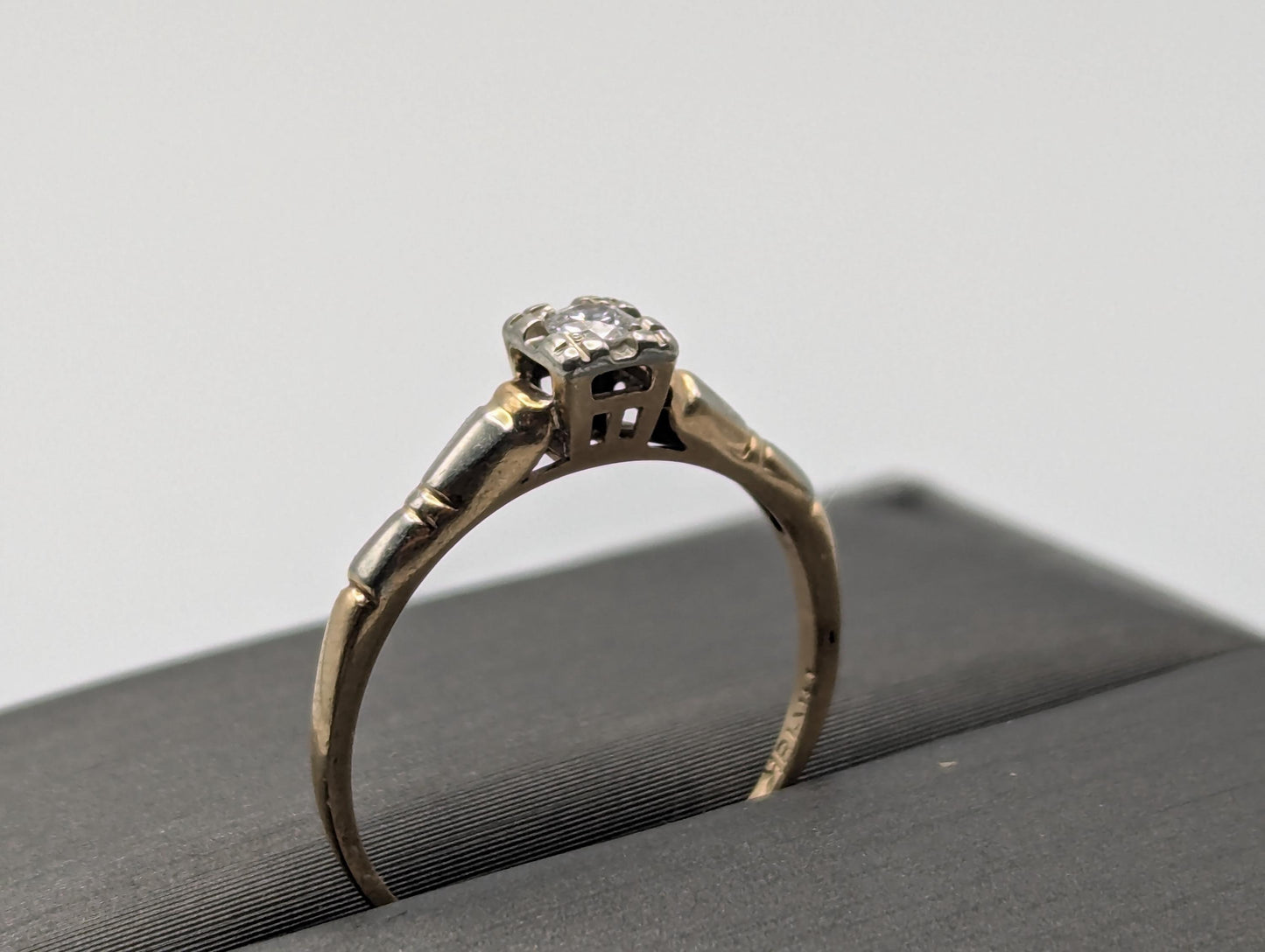 Vintage Art Deco 14k 18K Multi-Gold Diamond Ring Engagement Ring