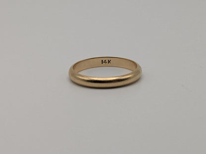 Vintage Wedding Ring 14K Yellow Gold Wedding Band 3.3mm Comfort Fit Ring