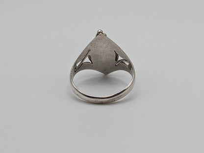 Sterling Silver Natural Raw Turquoise Ring.Vintage Sterling Silver Oval Turquoise Ring. Sterling Silver Boho Raw Turquoise Handmade Band.
