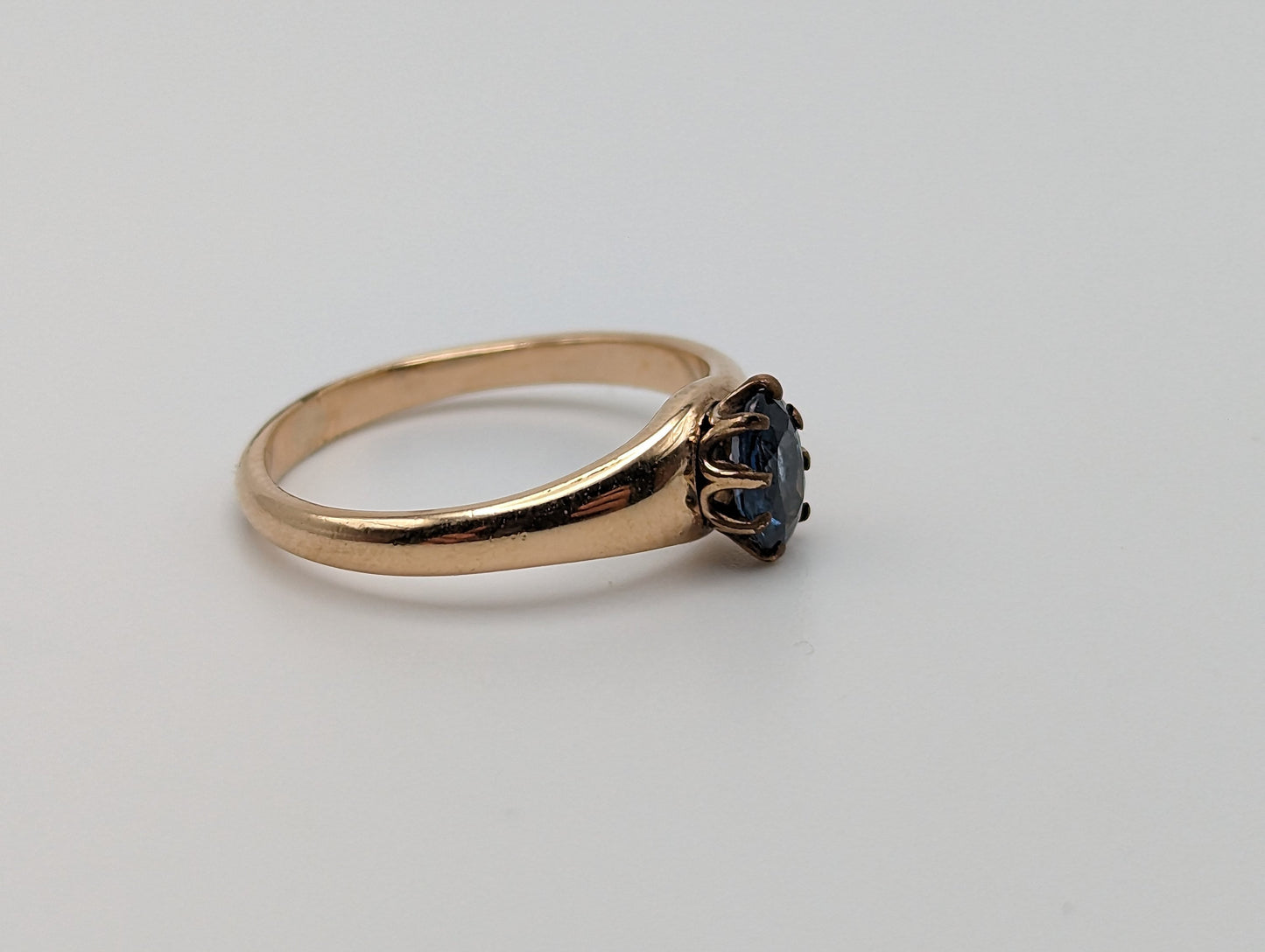 10k Solitaire Sapphire Engagement Ring. 10k Vintage Sapphire Ring. Womens Yellow Gold Sapphire Ring. 10k Yellow Gold Sapphire Band.