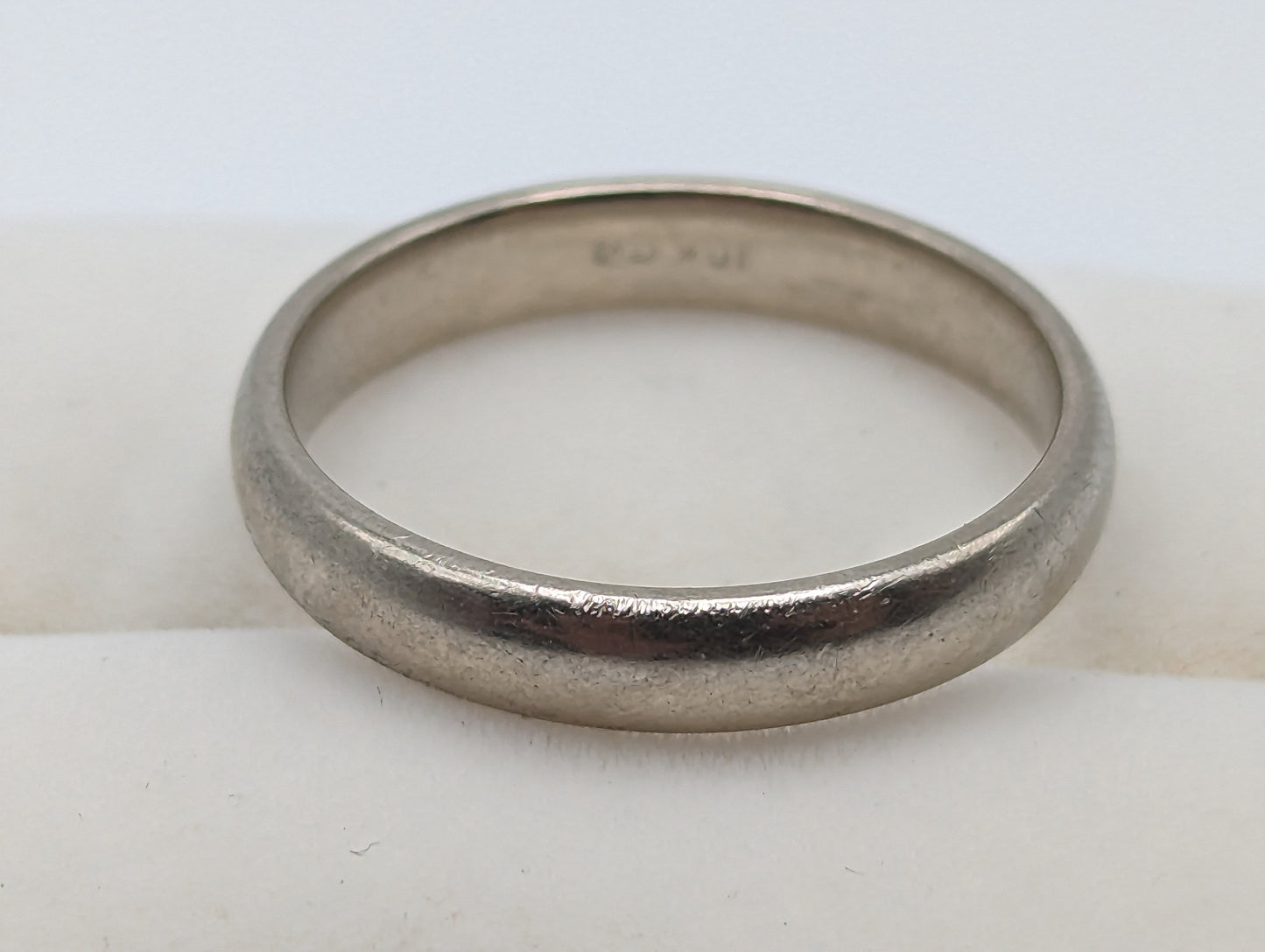 Vintage 5 grams 10k White Gold Wedding Band. 10k White Gold Anniversary Ring. 10k White Gold Handmade Spacer Ring. Half Round Wedding band