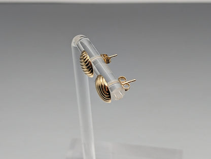 14k Yellow Gold Button Earrings. 14k Gold Stud Earrings. 14k Yellow Gold Textured Button Earrings