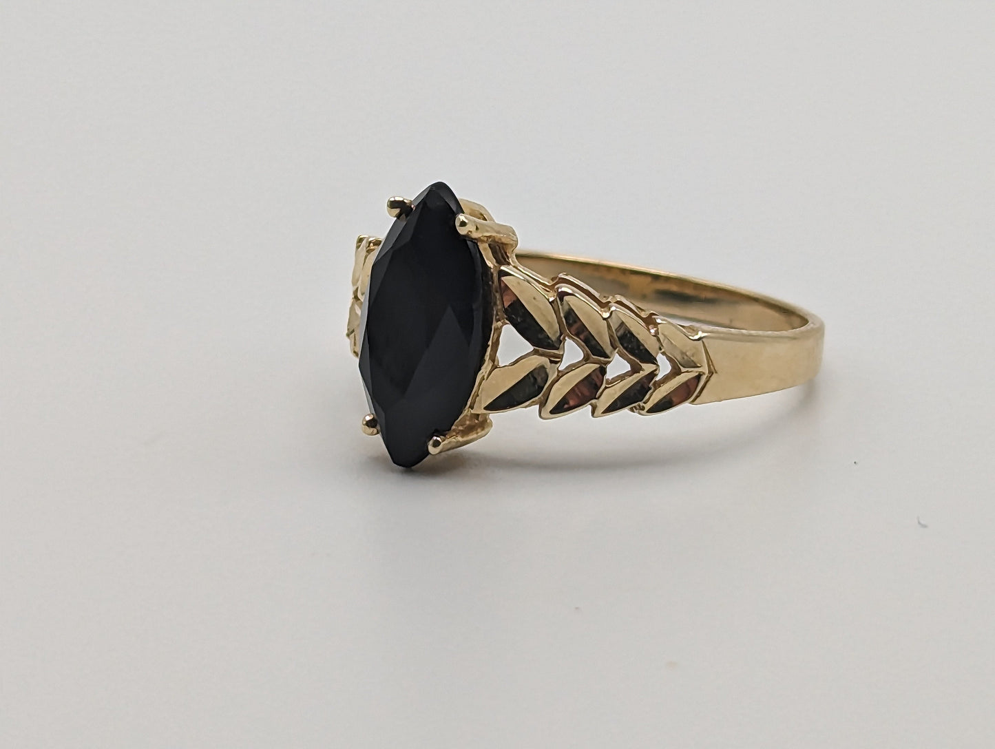 Beverly Hills Gold Black Onyx Ring. Yellow Gold 14k Black Onyx Ring Womens Midnight Black Onyx Ring. 14k Onyx Minimalist Ring.