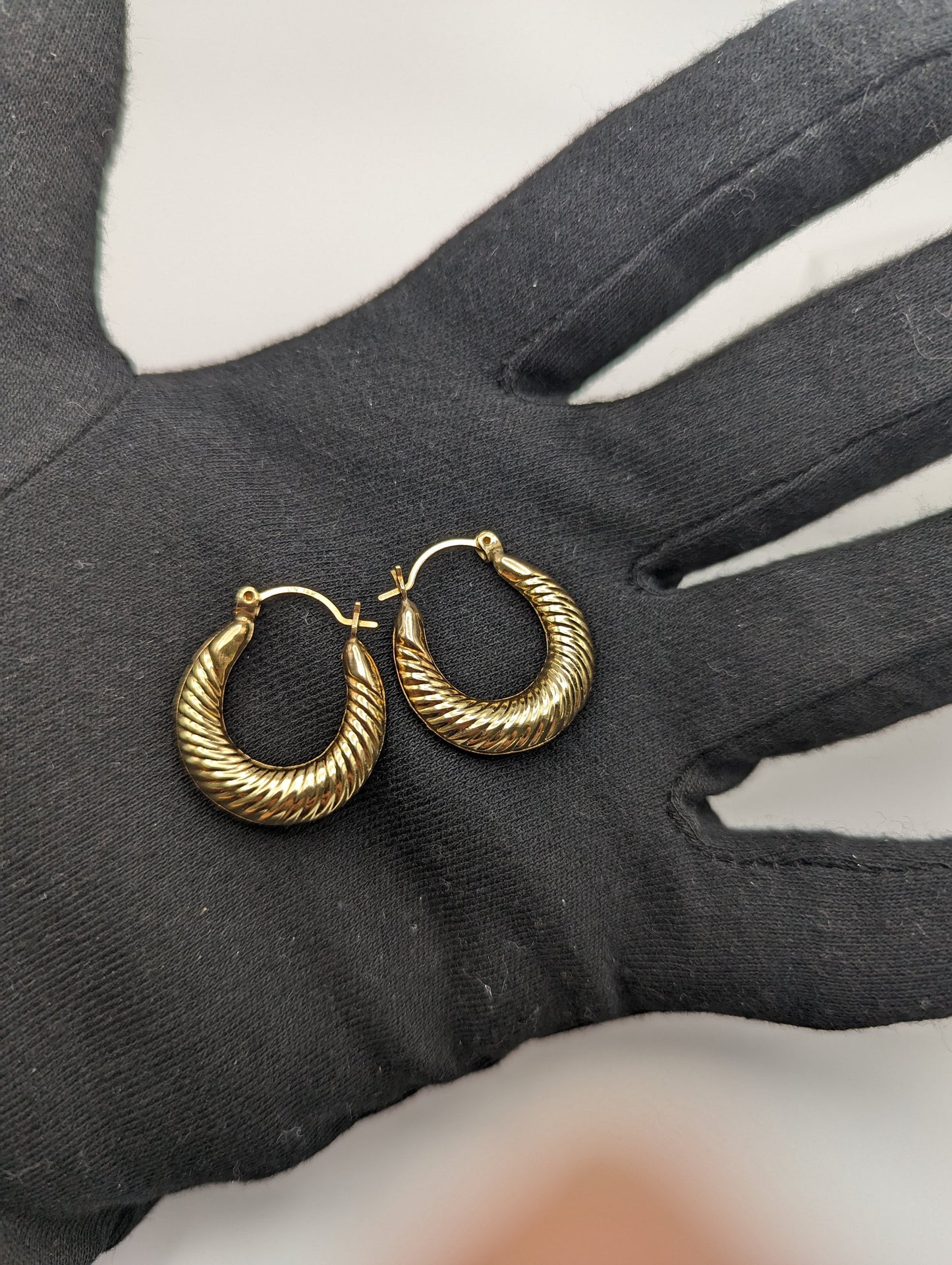 14k Large Yellow Gold Hollow Puff Earrings. 14k Gold Hollow Shrimp Hoop Earrings. 14k Hollow Hoop Earrings. 14k Gold Hoops.