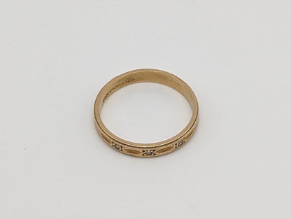 14k Yellow Gold Diamond Wedding Ring. 14k Yellow Gold Wedding Band. Antique 14k Wedding Ring.