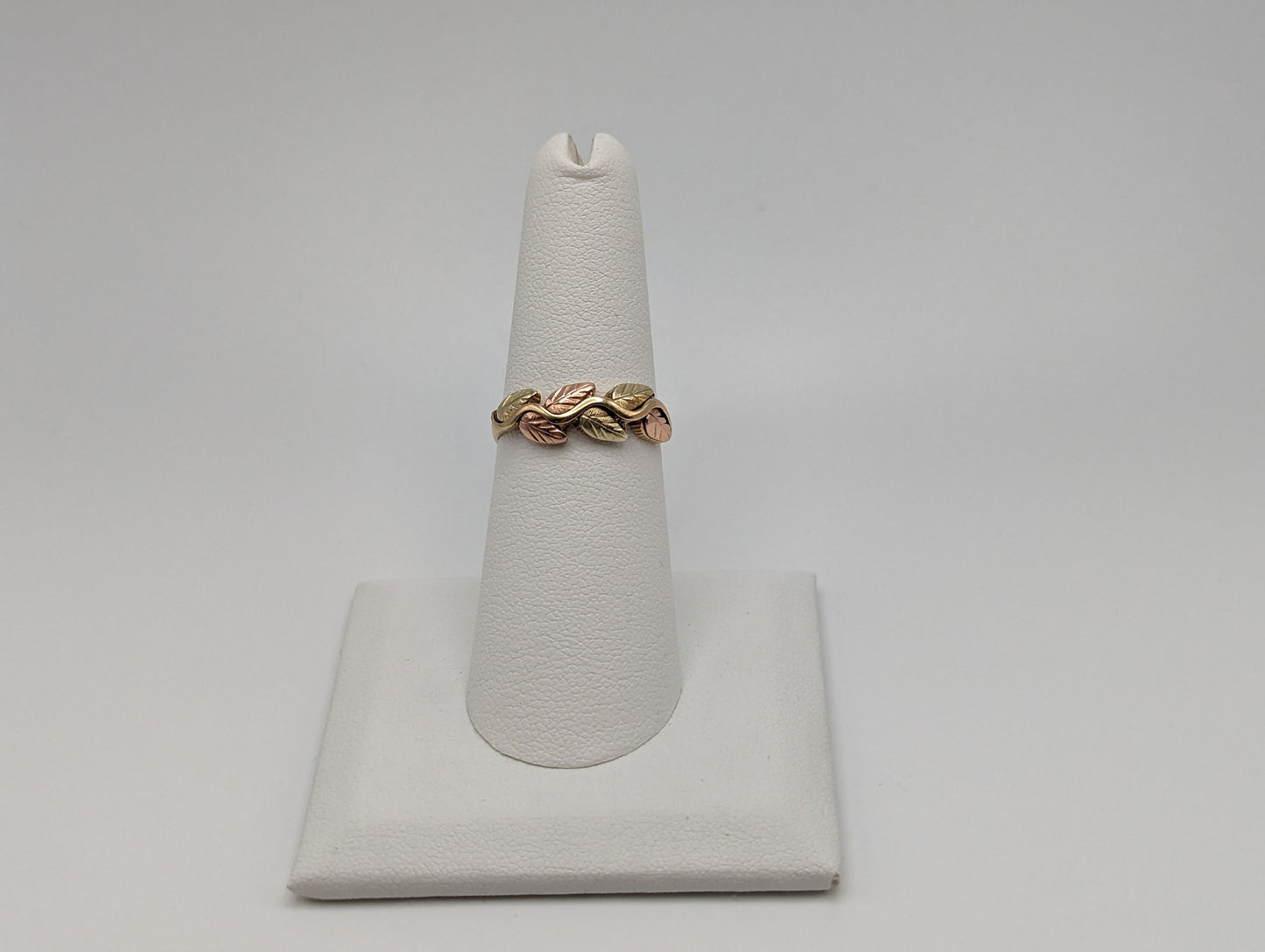 10k 12k Black Hills Gold Promise Ring Multi-tone Gold Black Hills Signet Ring 10k/12k Black Hill Band. Rose Gold Leaf Ring.