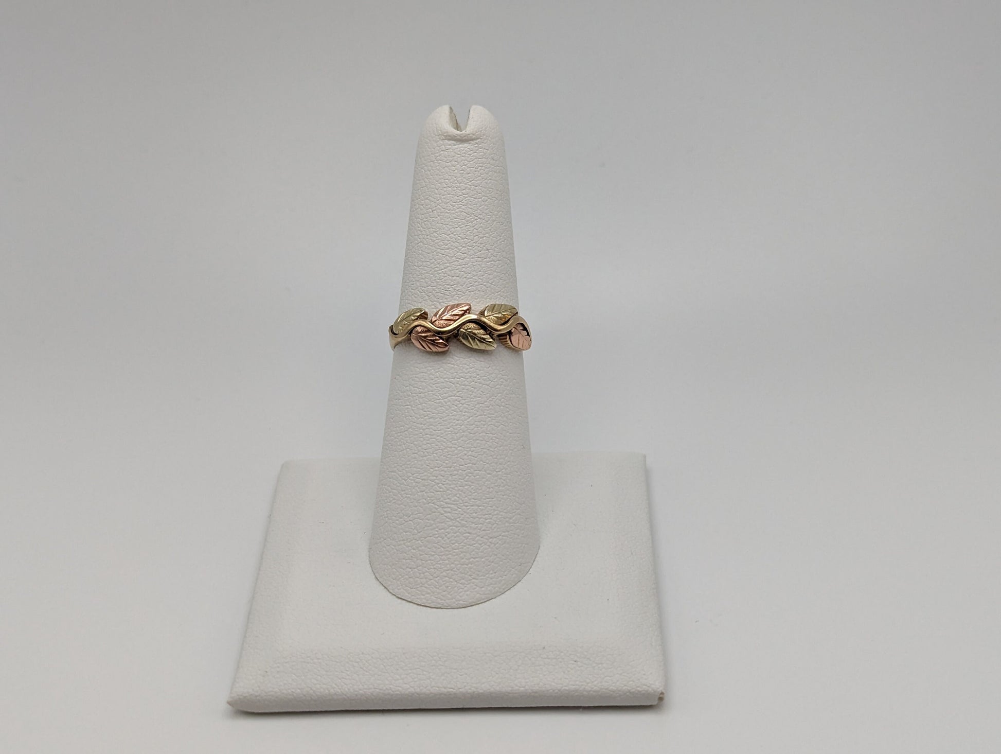 10k 12k Black Hills Gold Promise Ring Multi-tone Gold Black Hills Signet Ring 10k/12k Black Hill Band. Rose Gold Leaf Ring.