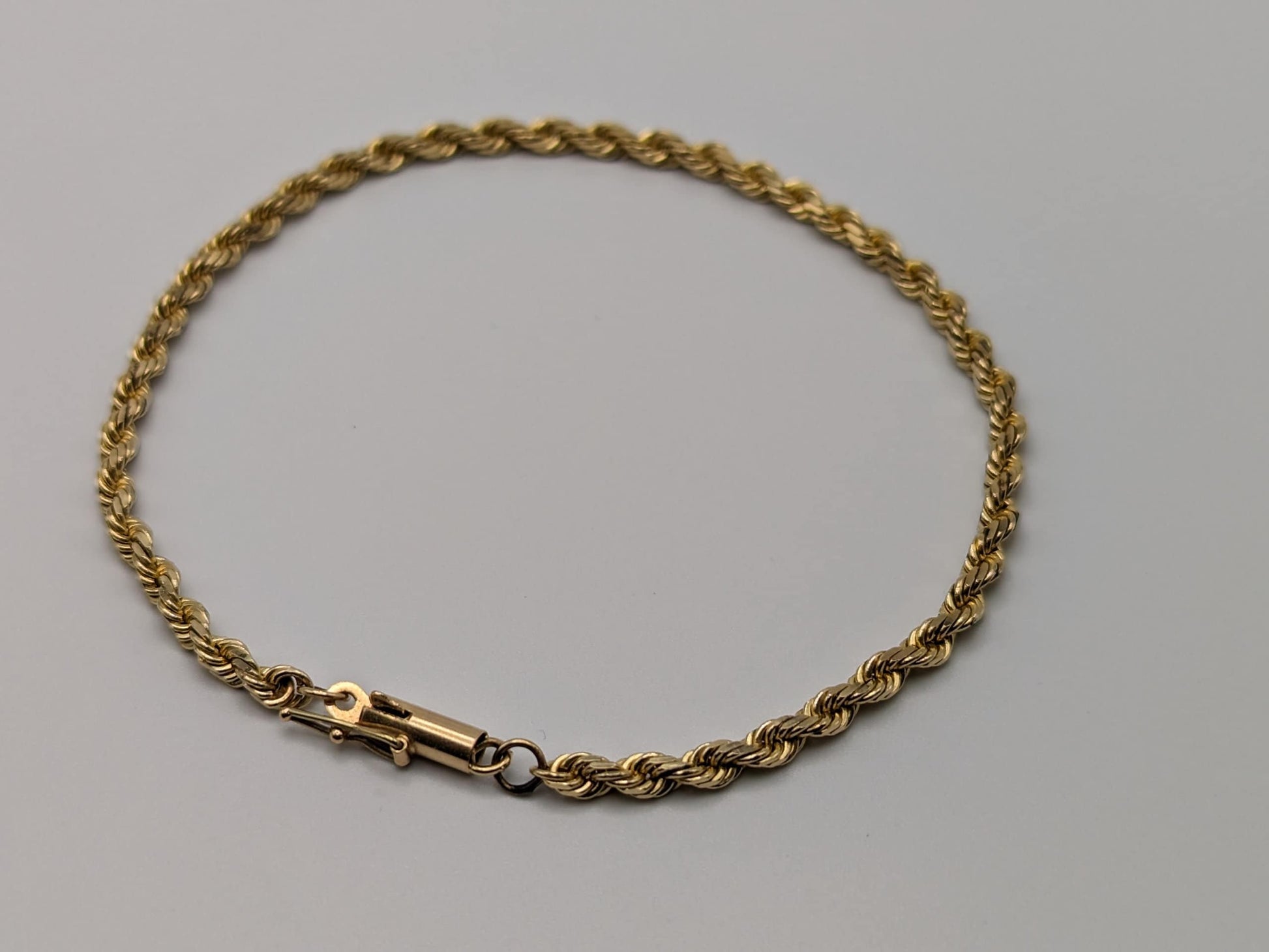 14k Yellow Gold 6.6 gram Rope 8" Bracelet Chain