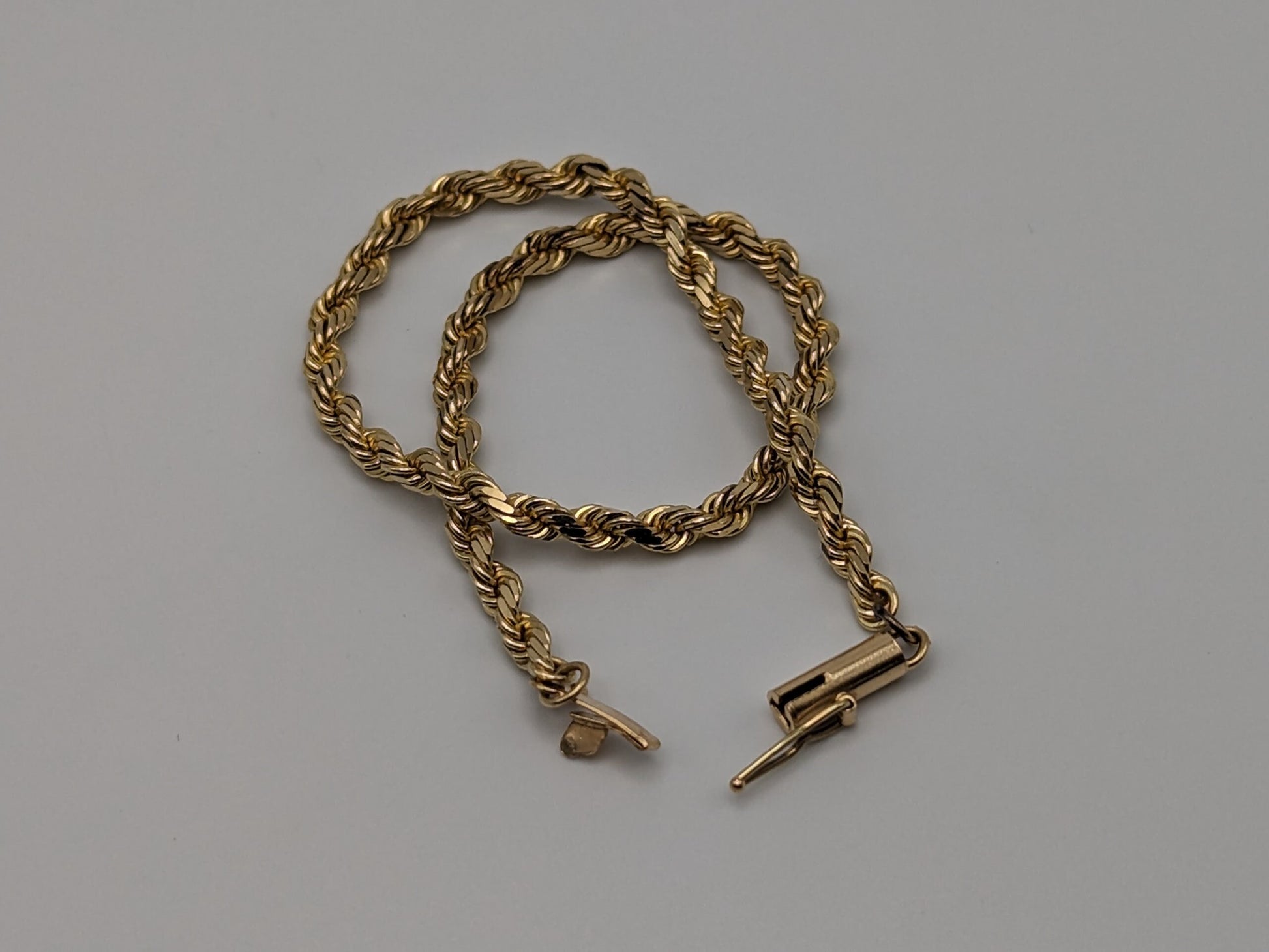 14k Yellow Gold 6.6 gram Rope 8" Bracelet Chain