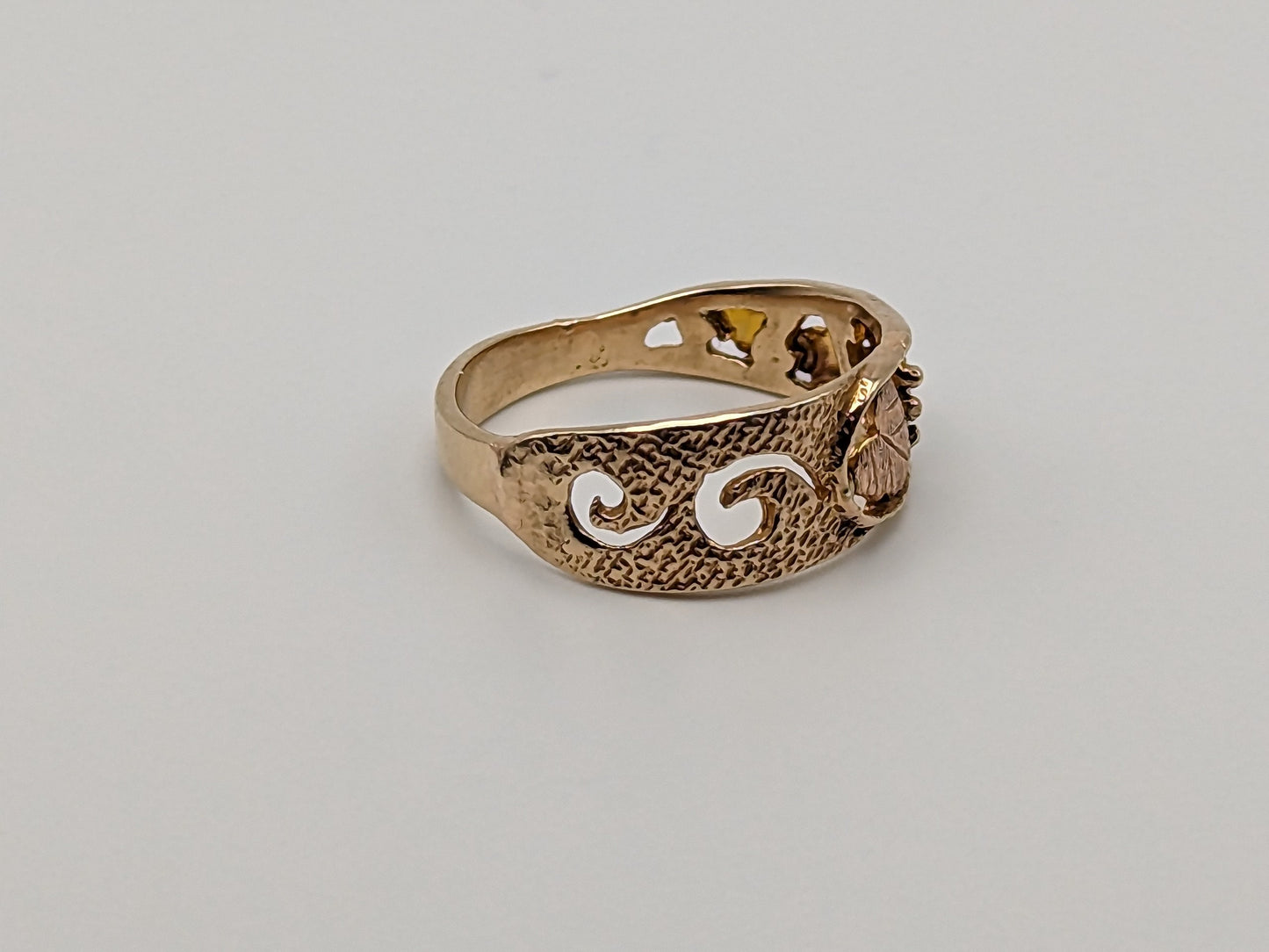 10k 12k Black Hills Gold Ring Multi-tone Gold Black Hills Vine Ring Filigree Promise Ring