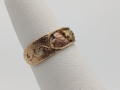 10k 12k Black Hills Gold Ring Multi-tone Gold Black Hills Vine Ring Filigree Promise Ring