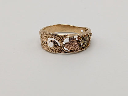 10k 12k Black Hills Gold Ring Multi-tone Gold Black Hills Vine Ring Filigree Promise Ring