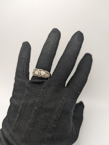 Sterling Silver Leaf Black Hills Ring.Black Hills Leaf Sz 13 Ring. Sterling Silver Antique Leaf Ring. Silver Vine Leaf Signet Ring.