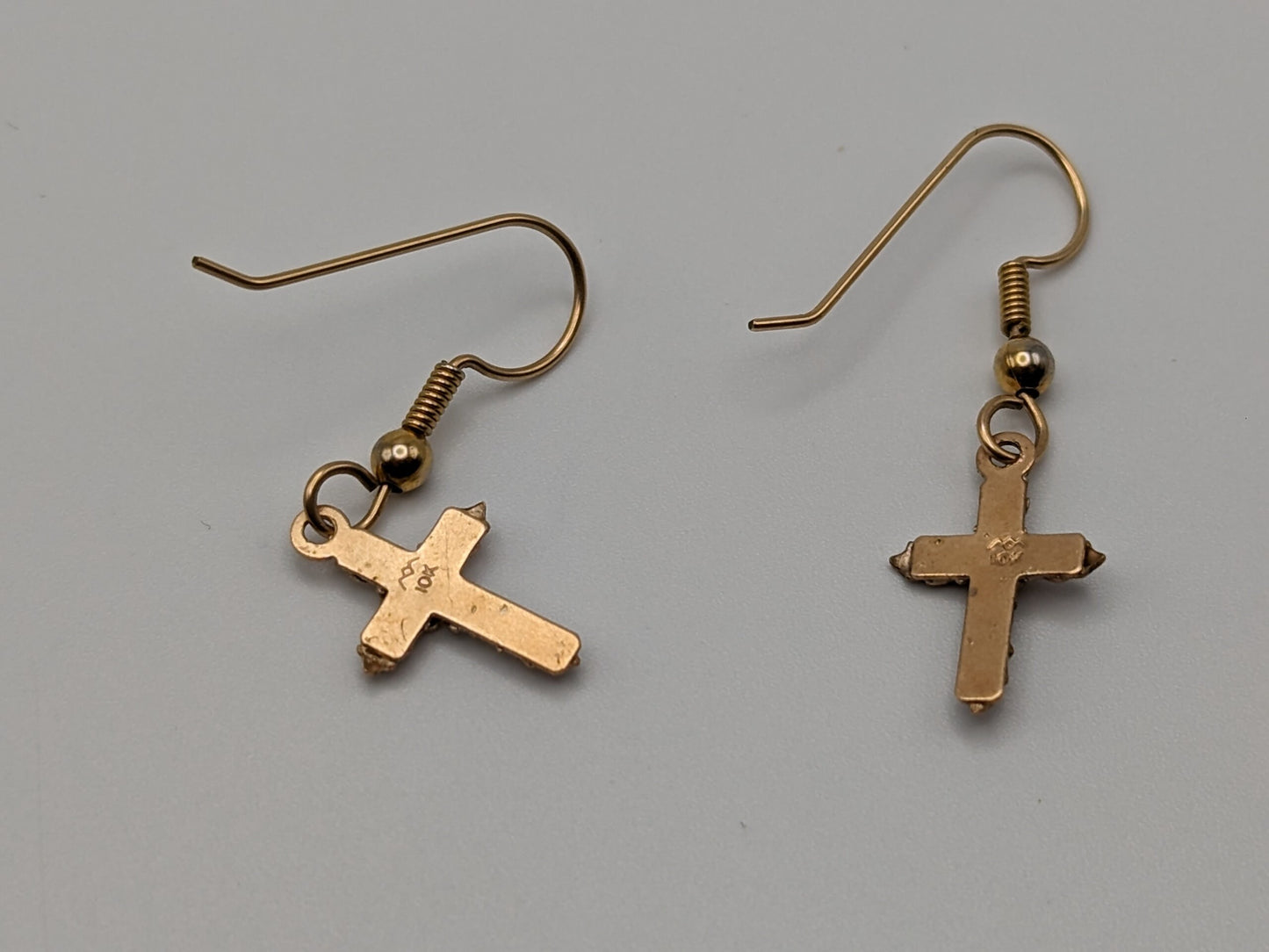 10k 12k Black Hills Gold Cross Dangle Earrings Multi Color Vintage Dangle Gold Cross Earrings BHG