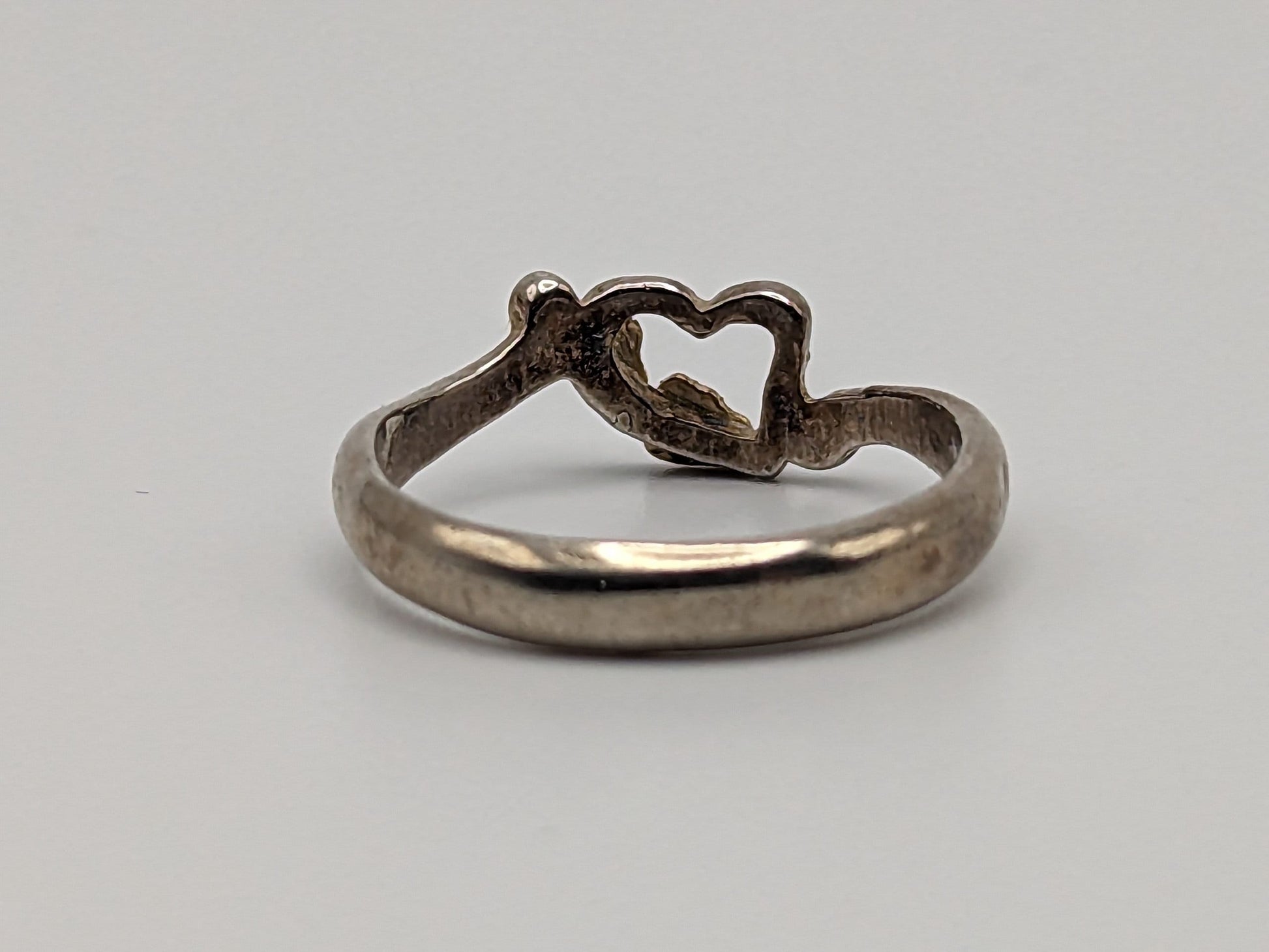 10k 12k Gold Sterling Silver Black Hills Gold Heart Ring Band Sterling Silver Heart Gold Ring.