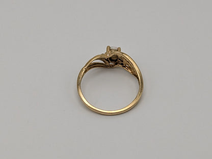 10k Yellow Gold Oval Opal Diamond Ring. Wedding Promise Ring.