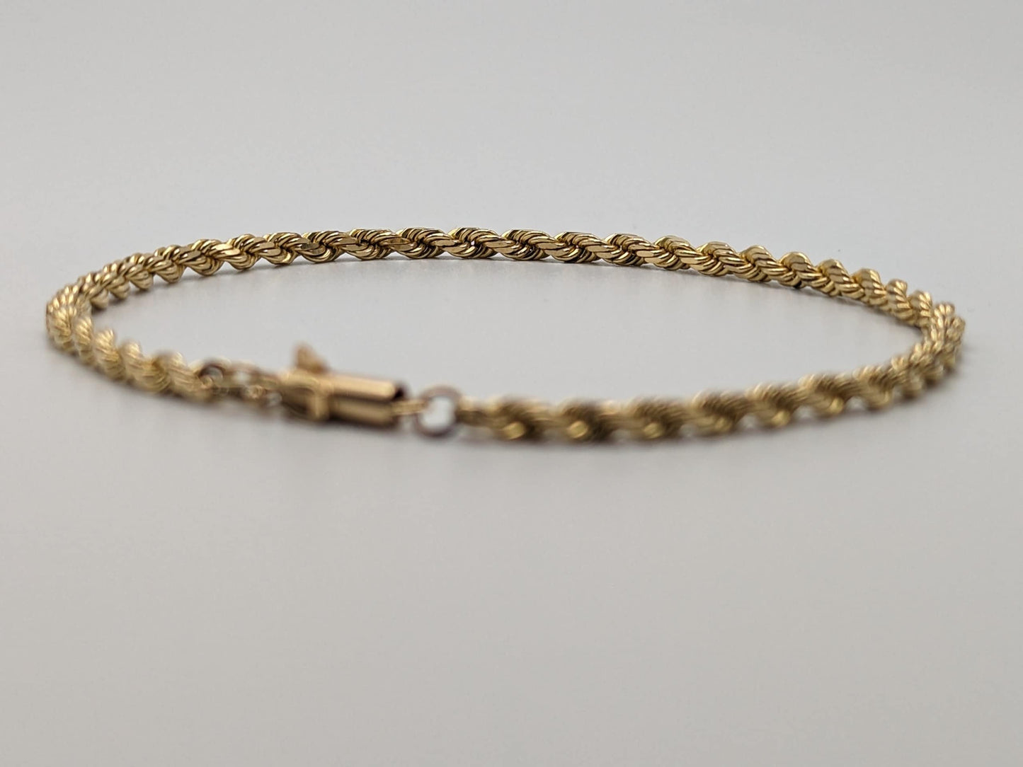 14k Yellow Gold 6.6 gram Rope 8" Bracelet Chain