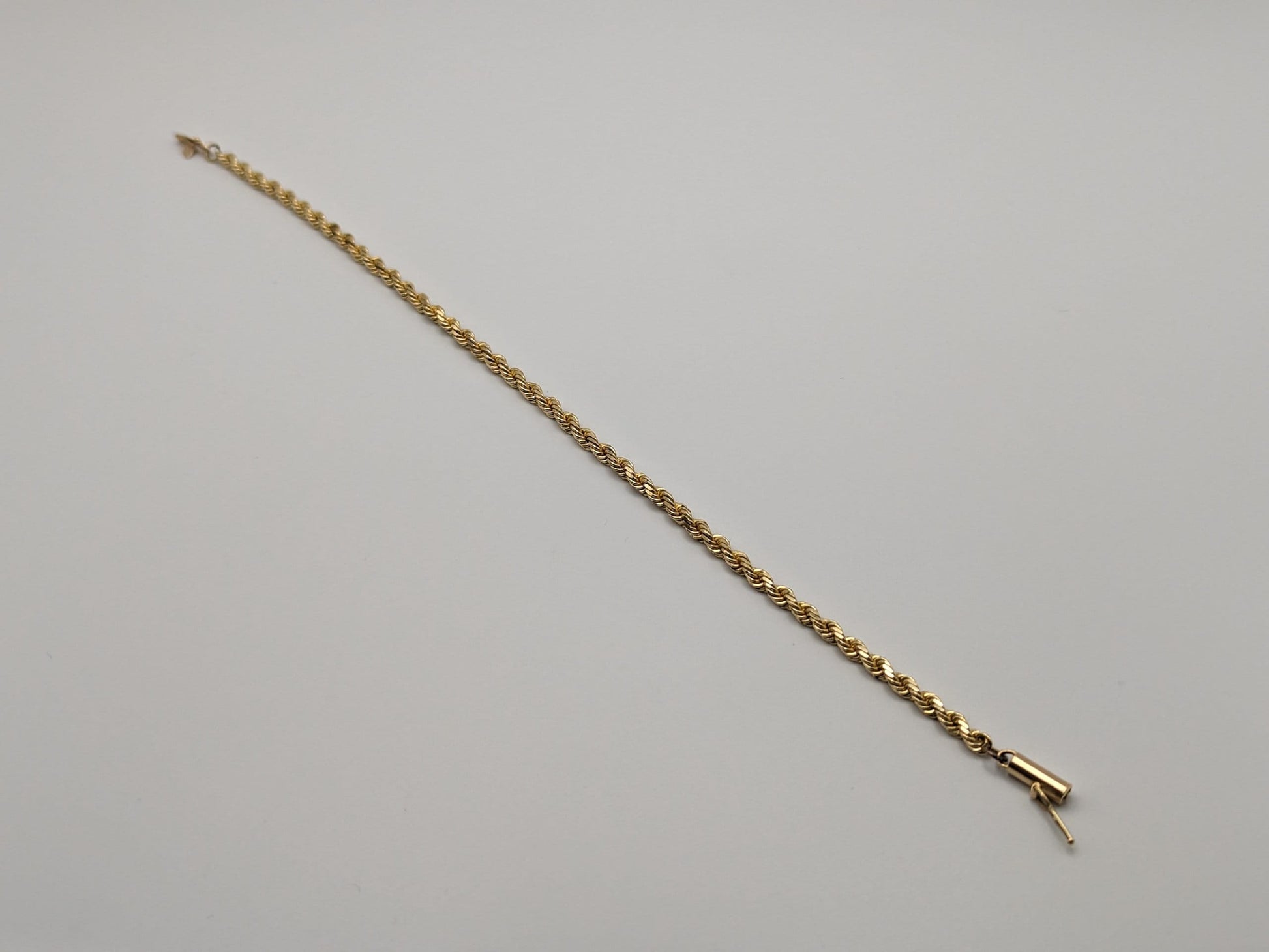 14k Yellow Gold 6.6 gram Rope 8" Bracelet Chain