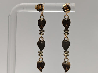 10k 12k Black Hills Gold Traditional Gold Vine Dangel Earrings Rose Gold Black Hills Gold Trio Gold Vine Leaf Earrings
