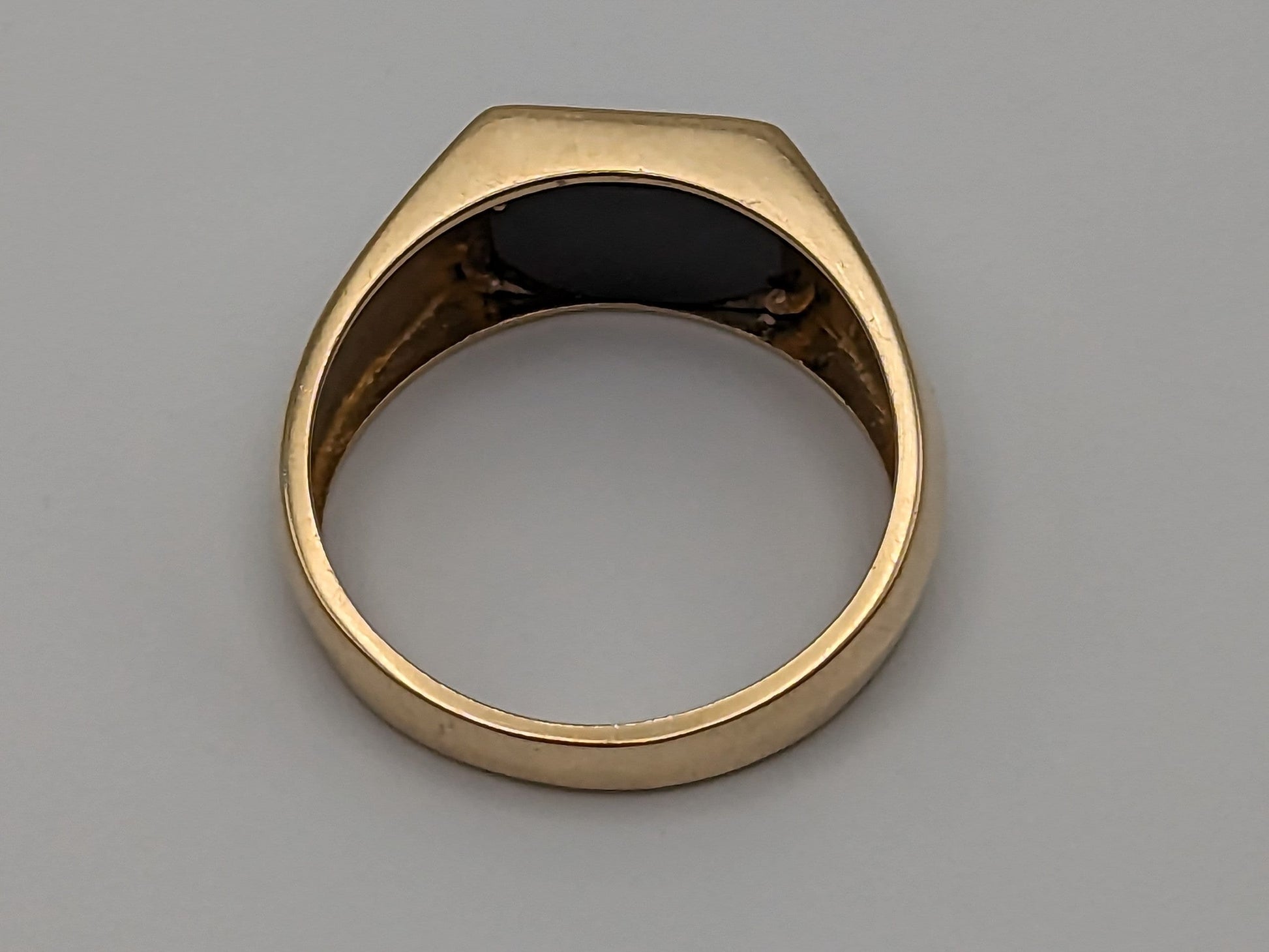 10k DAD Onyx Diamond Mens Yellow Gold Father Statement Wedding Ring Band