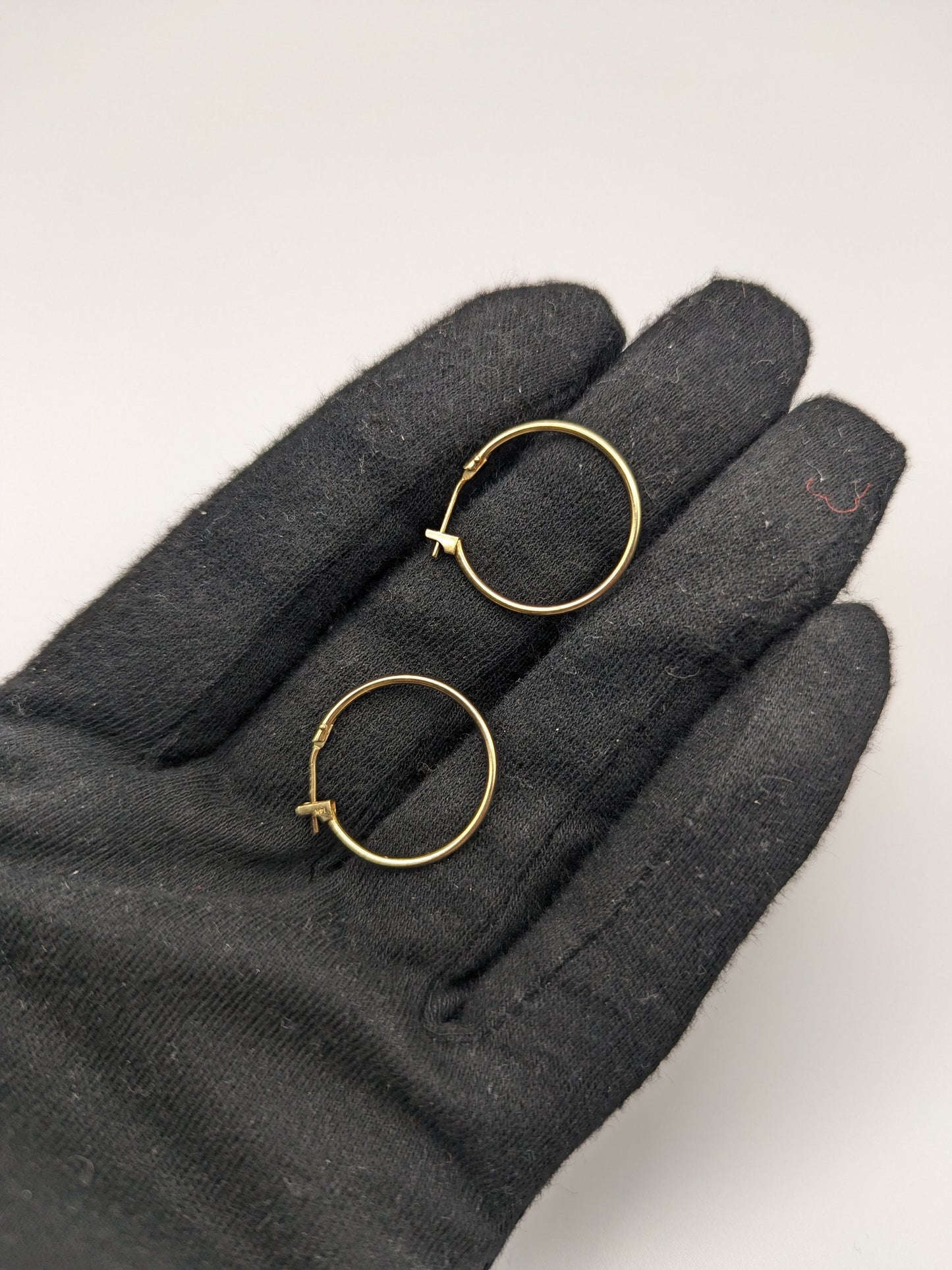 14k Yellow Gold Classic Medium Hoop Earrings Dainty Gold Hoops