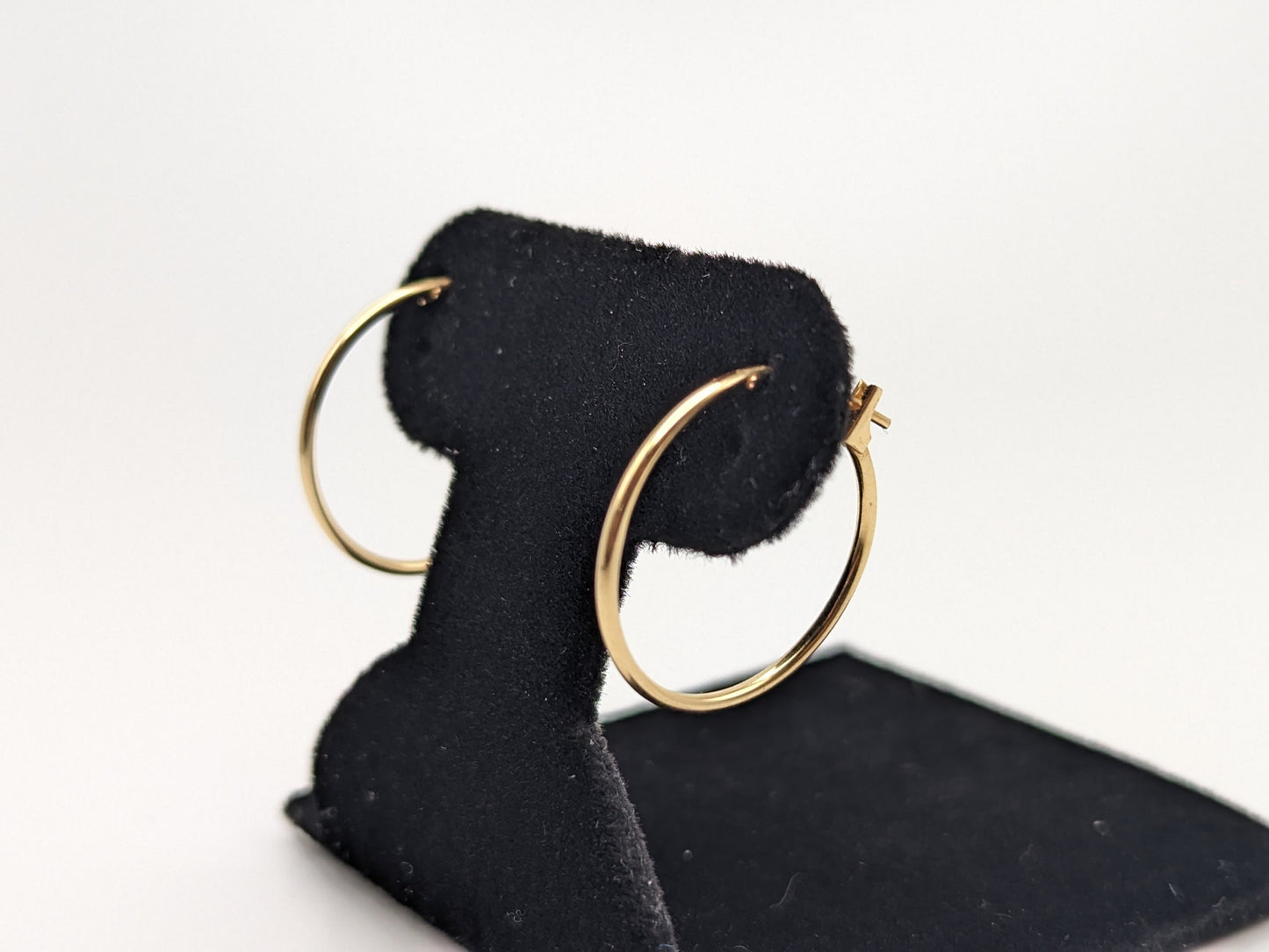 14k Yellow Gold Classic Medium Hoop Earrings Dainty Gold Hoops