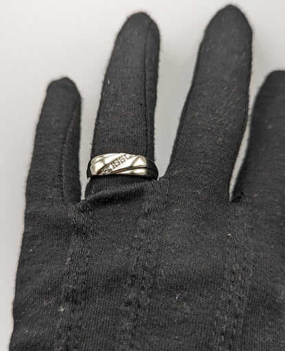 10k Heavy 5.2 gr White Gold 1/10ct Diamond Wedding Band White Gold Anniversary Ring 10k White Gold Mens Ring