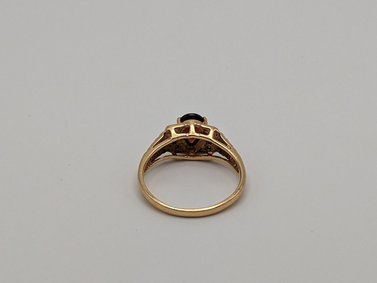 14k Yellow Gold Pear Cut Garnet Diamonds Ring Cocktail Ring Wedding Promise Band